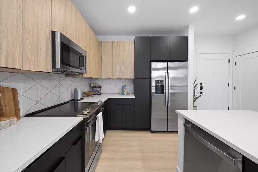 kitchen at Elan LoSo Apartments