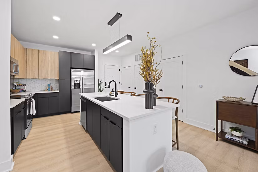kitchen at Elan LoSo Apartments
