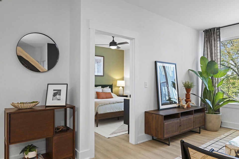 living room at Elan LoSo Apartments