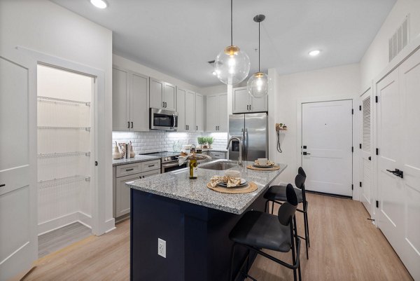 kitchen at The Range on Oleander Apartments