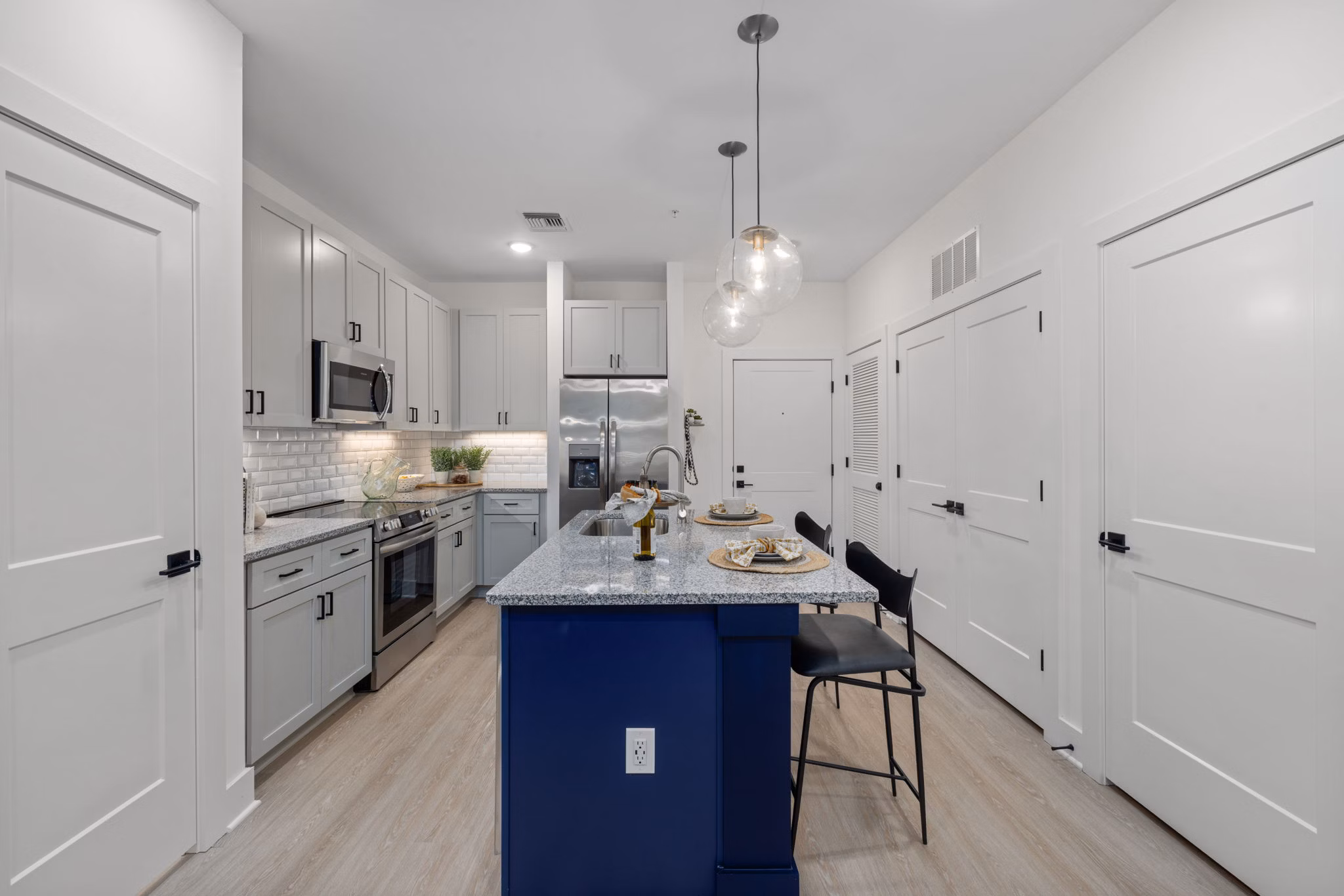 kitchen at The Range on Oleander Apartments