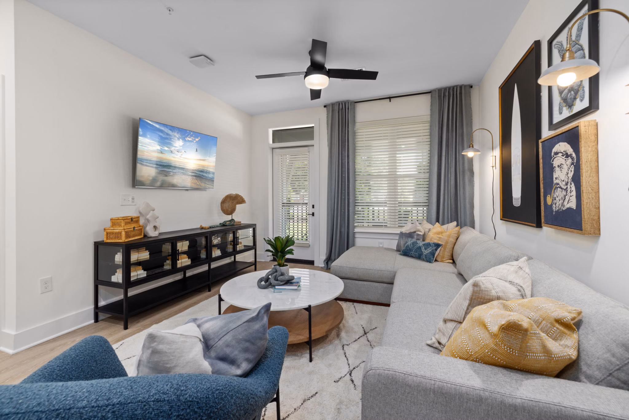 living room at The Range on Oleander Apartments