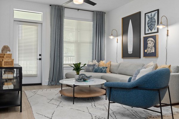 living room at The Range on Oleander Apartments