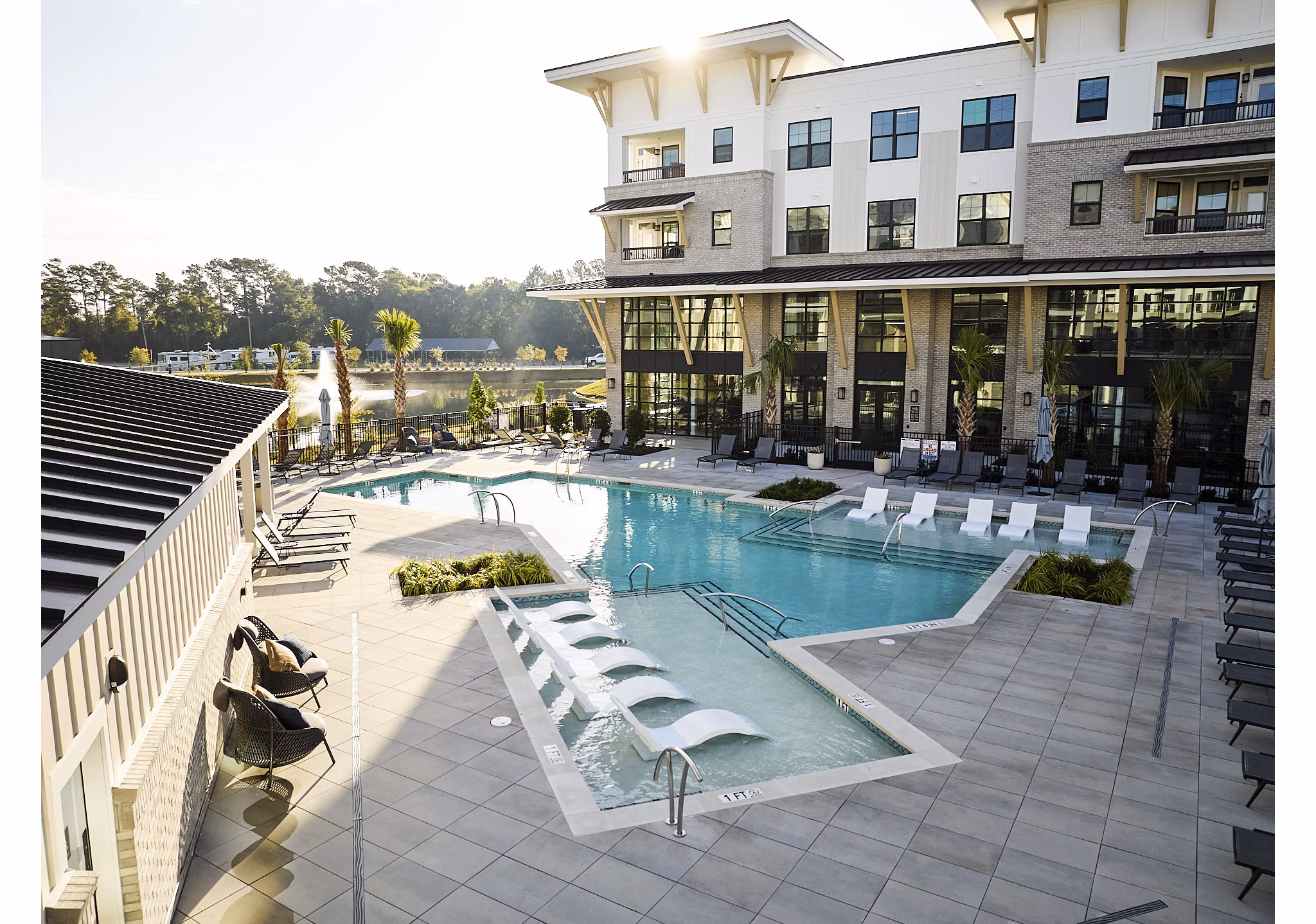 pool at The Range on Oleander Apartments