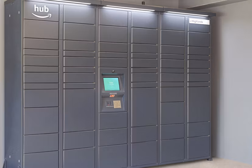 parcel locker at Highlands at Hudson Apartments