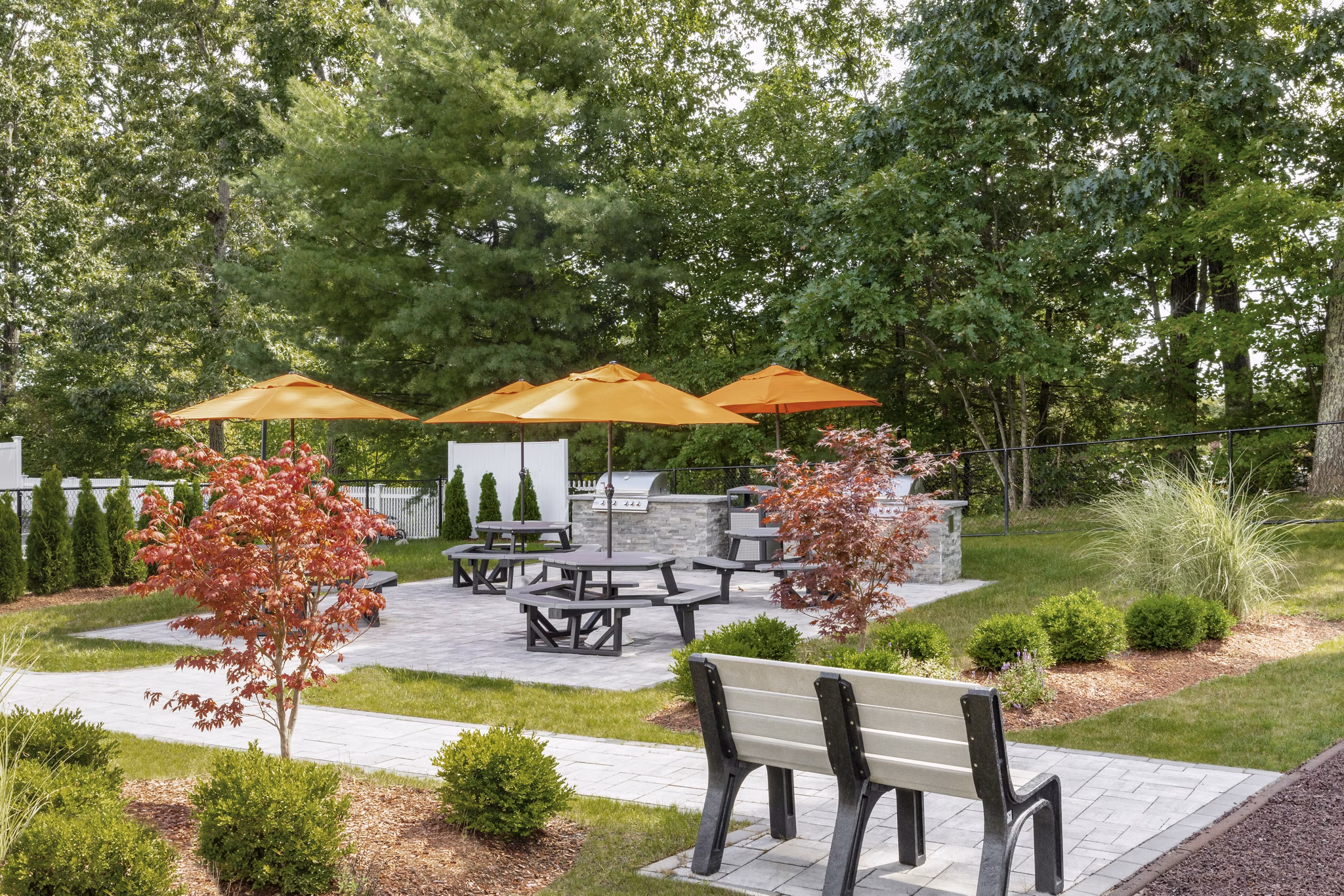 grill area at Highlands at Hudson Apartments