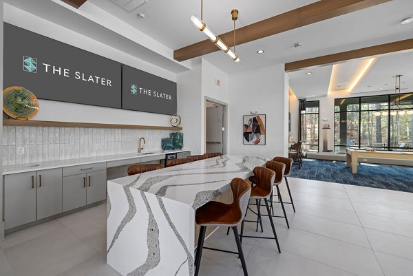 The Slater Apartments: Modern clubhouse with luxury design elements