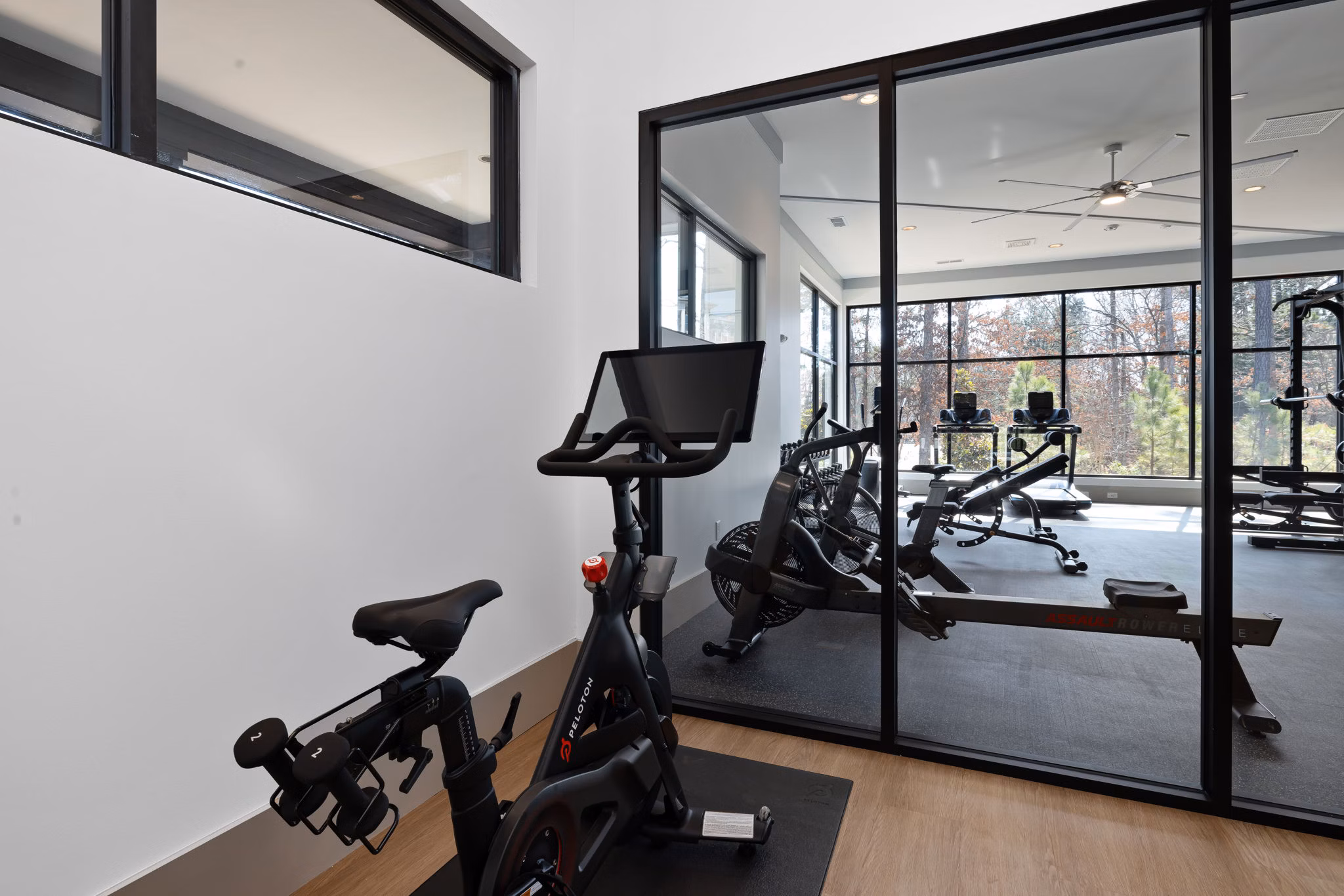 State-of-the-art fitness center with modern equipment at The Slater Apartments Ideal for residents seeking luxury wellness amenities
