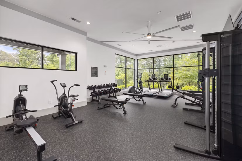 Fitness center with modern equipment at The Slater Apartments for active lifestyle enthusiasts