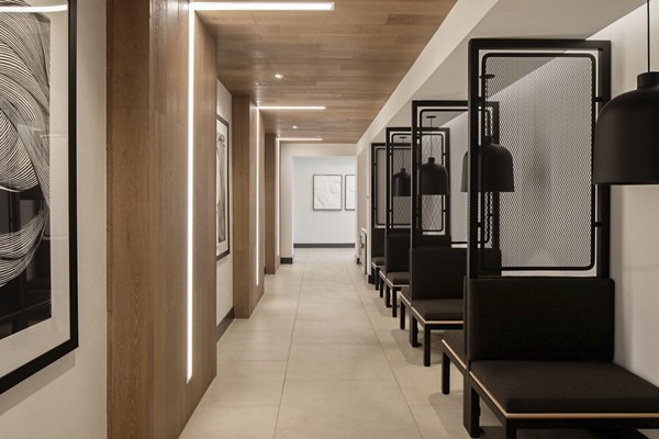 Clubhouse with modern furnishings at Sofia Apartments offers luxury living spaces for residents