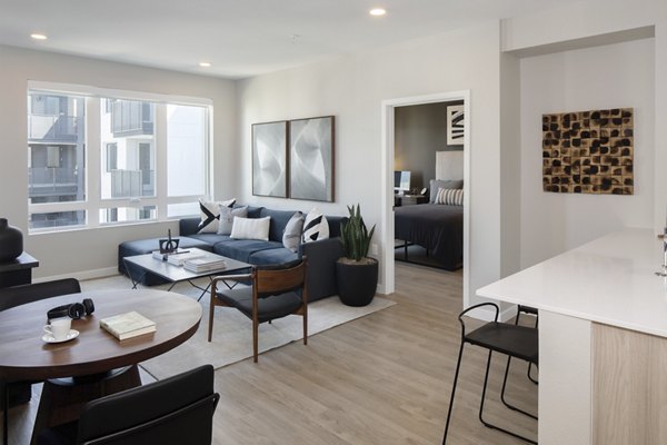 Dining area featuring elegant lighting and modern decor at Sofia Apartments