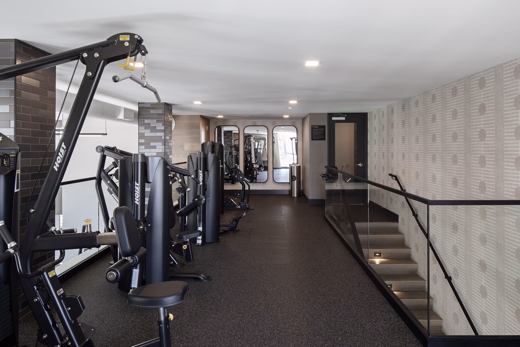 State-of-the-art fitness center with modern equipment at Sofia Apartments