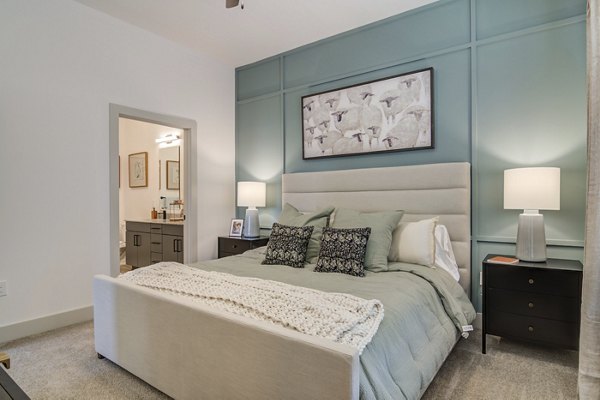 Spacious bedroom with modern decor at Solis Gainesville Apartments