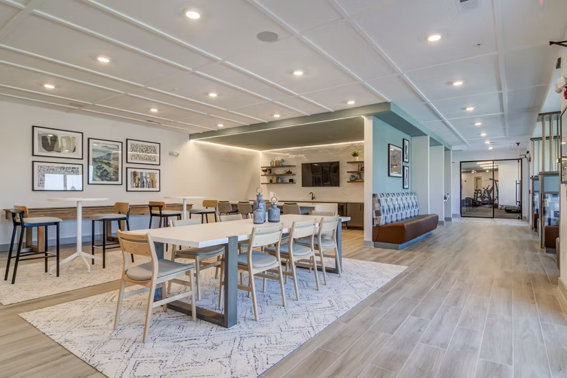 Stylish clubhouse with modern furnishings at Solis Gainesville Apartments