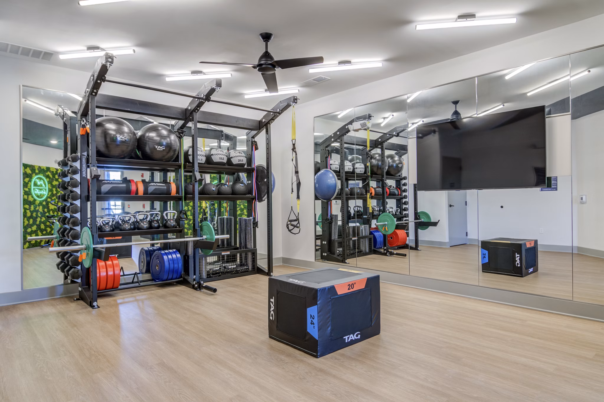 Modern fitness center with the latest equipment and spacious workout areas at Solis Gainesville Apartments