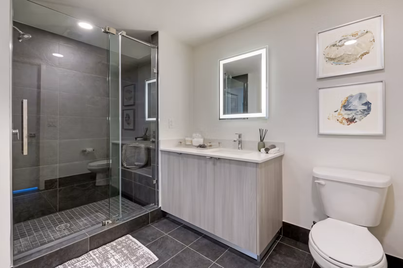bathroom at Lantower River Landing Apartments