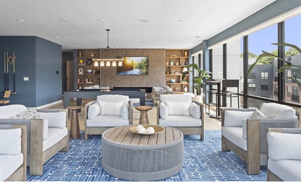 Clubhouse at Riverside Wilton Apartments featuring modern design and amenities for luxury living