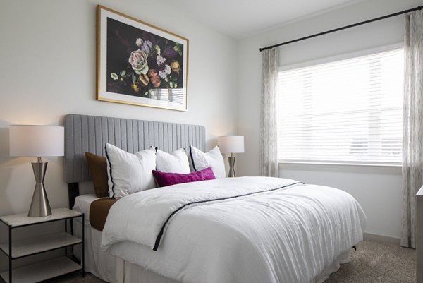 Cozy bedroom with modern decor at Broadstone Frontera Ridge Apartments