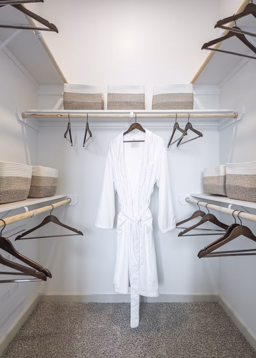 Organized closet space with custom shelving at Broadstone Frontera Ridge Apartments