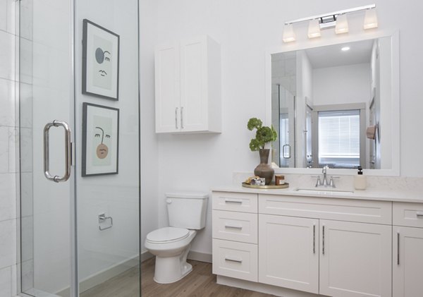 Modern bathroom featuring elegant fixtures in Broadstone Frontera Ridge Apartments