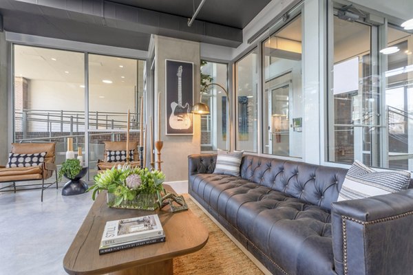Stylish clubhouse featuring modern decor at Elliston 23 Apartments, perfect for social gatherings and events, luxury living in Nashville