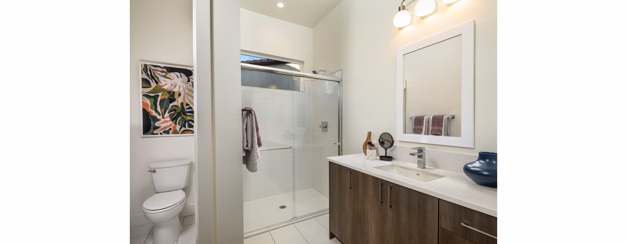 Modern bathroom with elegant fixtures at SolTerra Apartments in luxury living setting