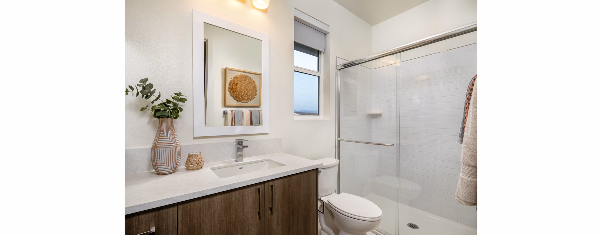 Bathroom featuring modern fixtures and sleek design at SolTerra Apartments