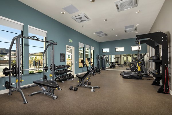 Well-equipped fitness center with modern exercise machines at SolTerra Apartments