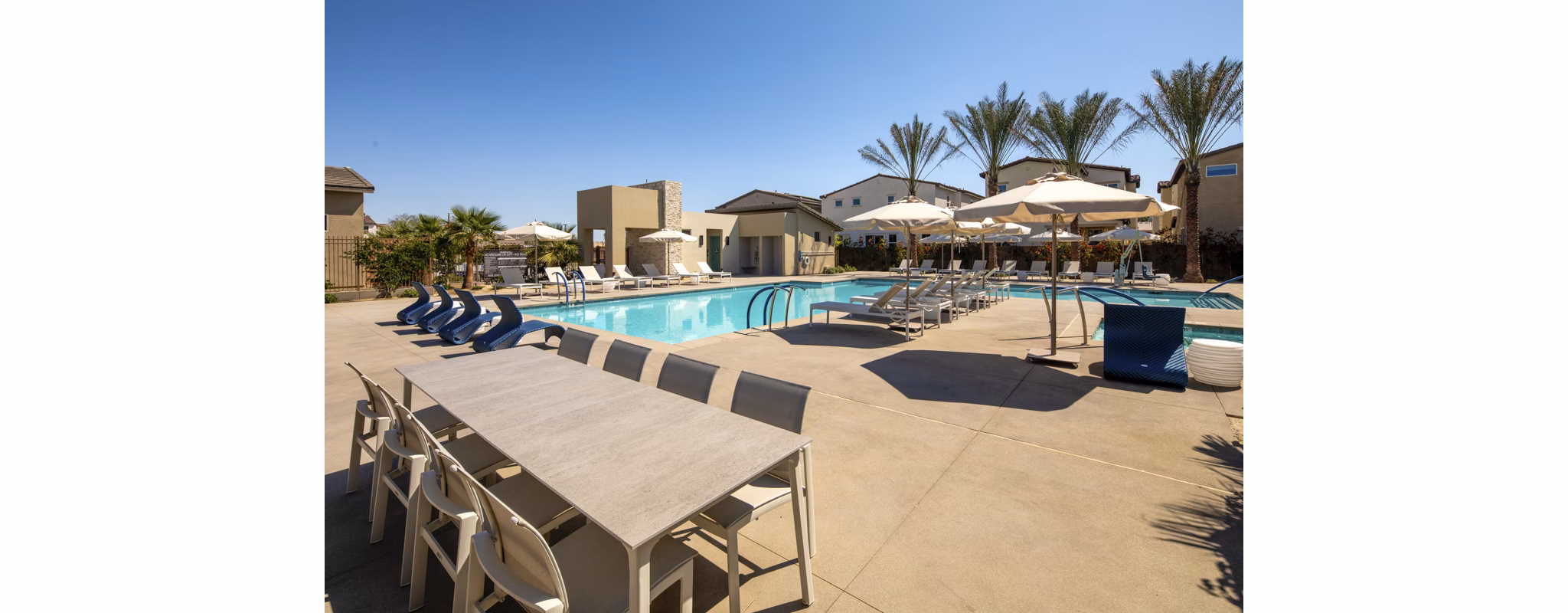 Resort-style outdoor pool at SolTerra Apartments, a luxury Greystar community