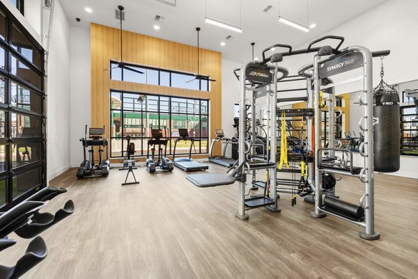 fitness center at Ballpark Apartments