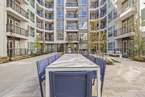 patio at Ballpark Apartments