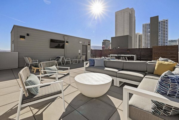 patio at Ballpark Apartments