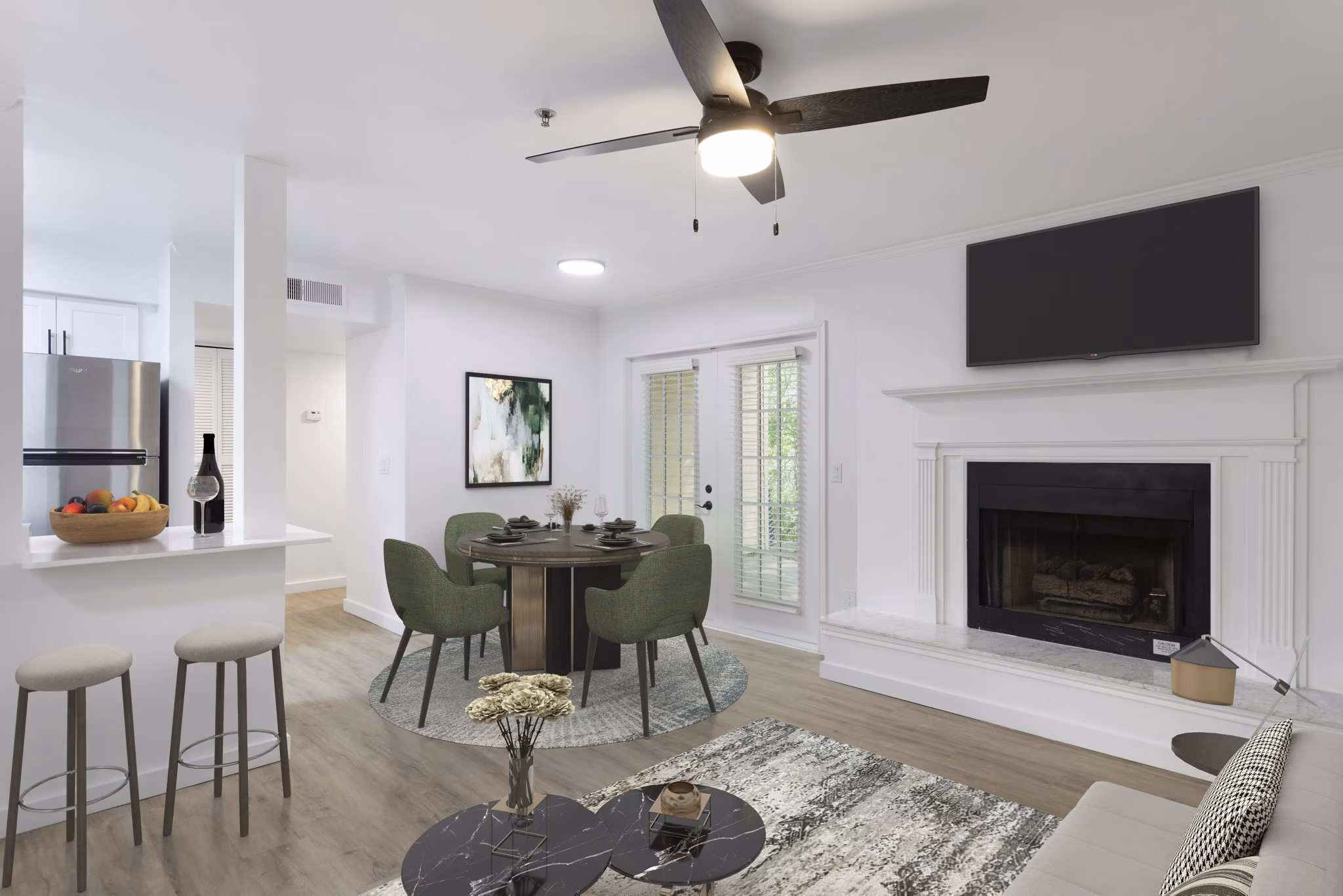 dining room at The Jax Apartments