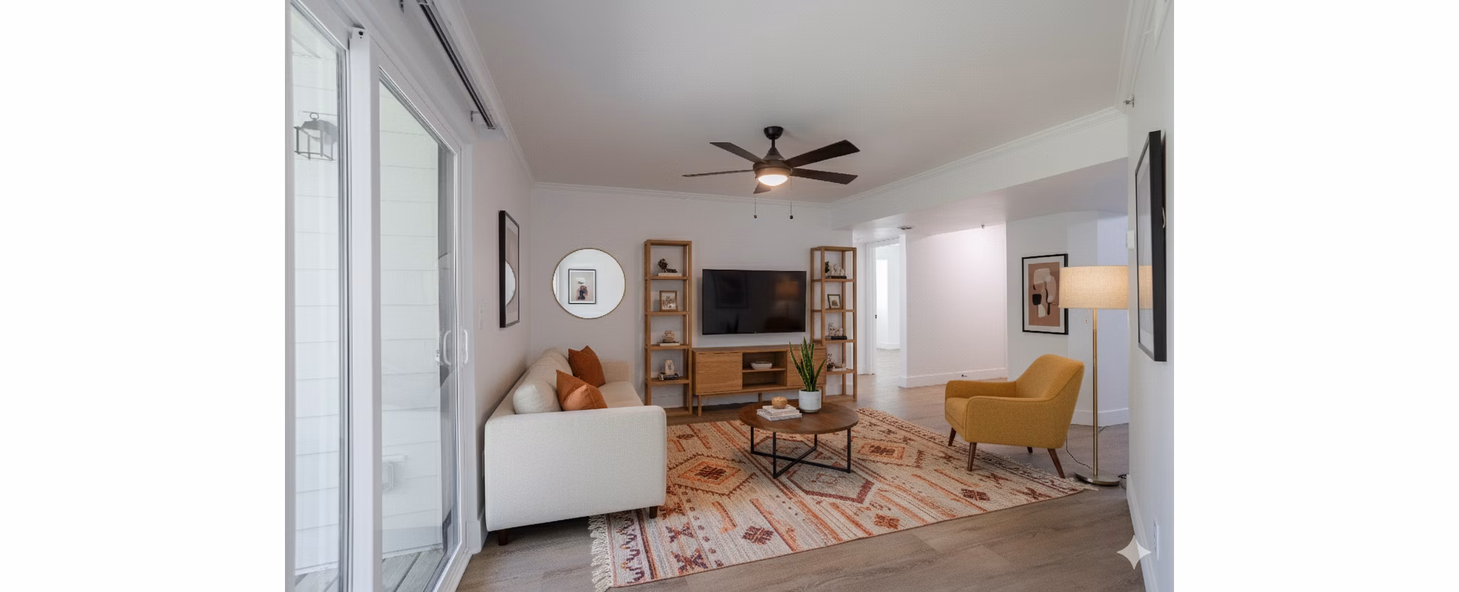 living room at The Jax Apartments