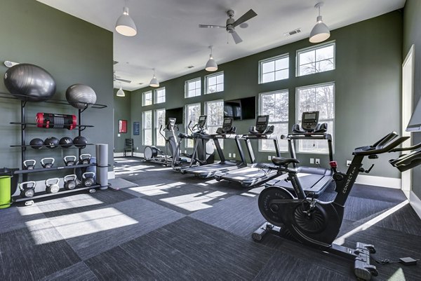 fitness center at Giddy Hall Apartments