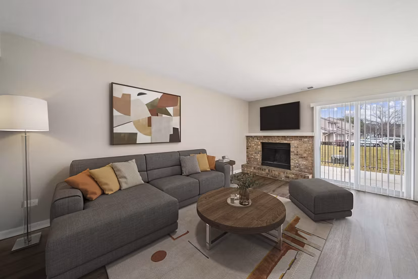 living room at Haven on Long Grove Apartments