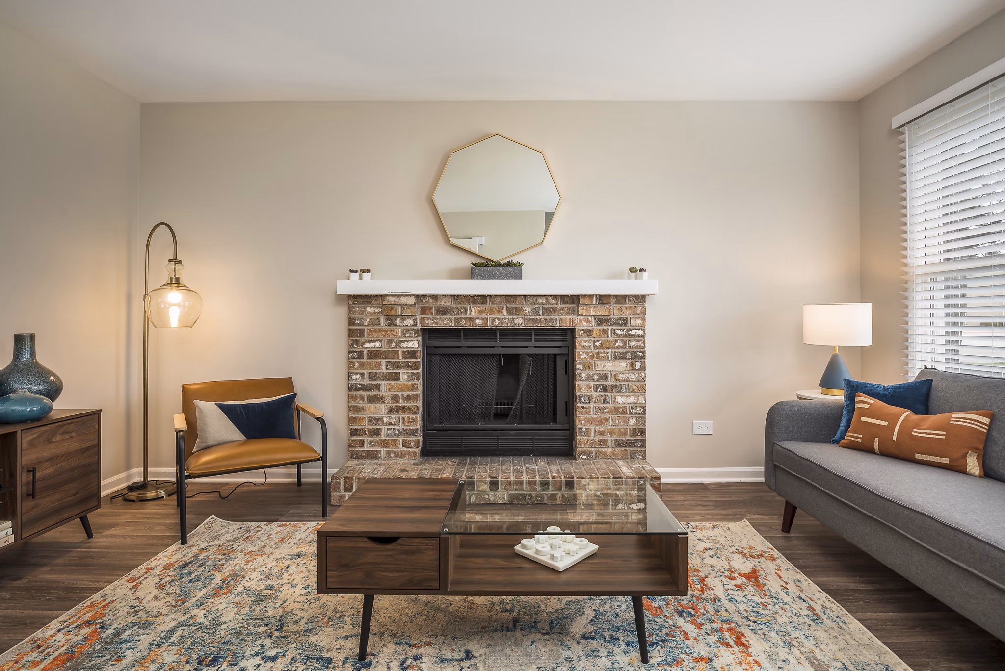 Spacious living room with contemporary design at Haven on Long Grove Apartments Perfect for luxury urban living