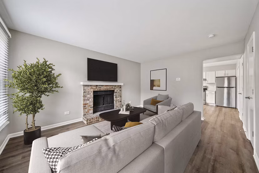 living room at Haven on Long Grove Apartments