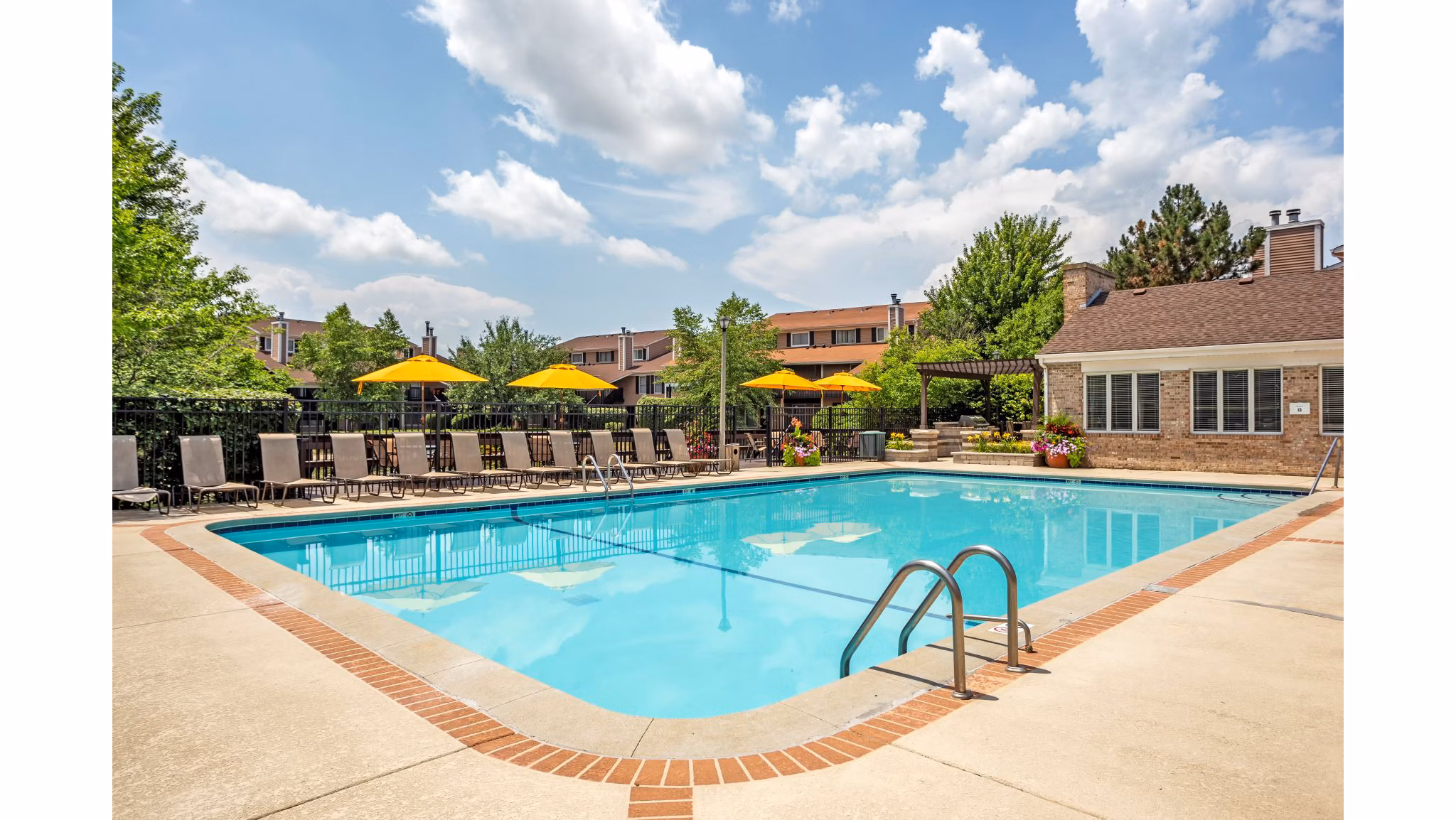 Rooftop pool with scenic views at Haven on Long Grove Apartments