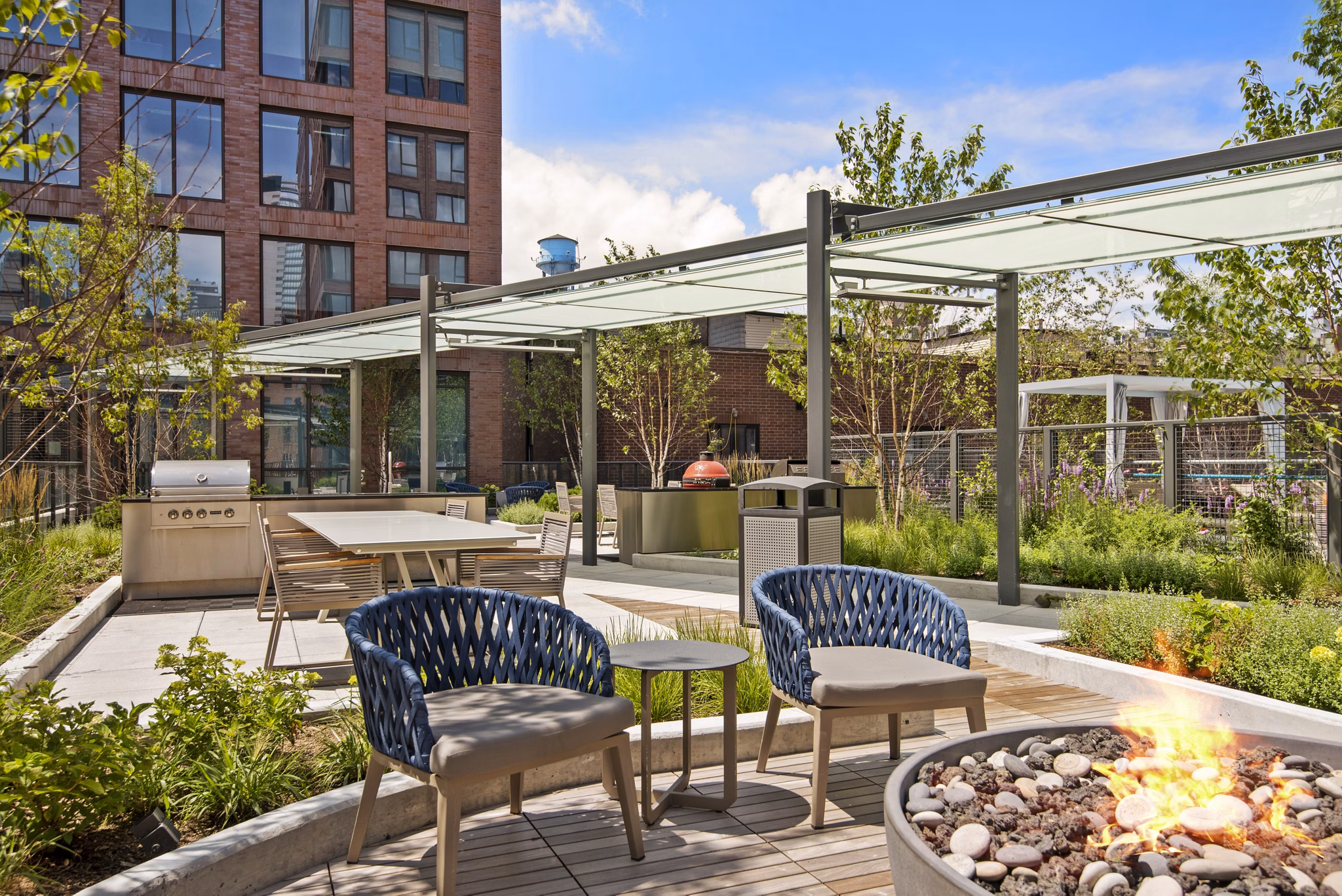 grill area at at Union West Apartments