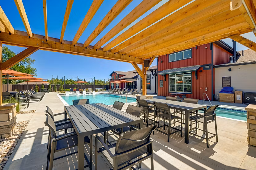 patio at The Granary Apartments