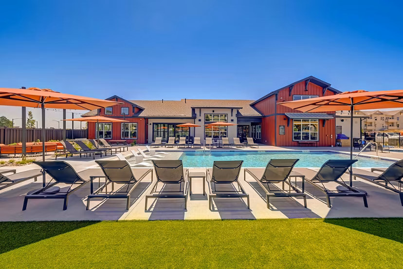 Rooftop pool with panoramic views at The Granary Apartments