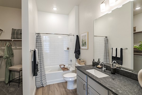 bathroom at Marlowe Denton Apartments 