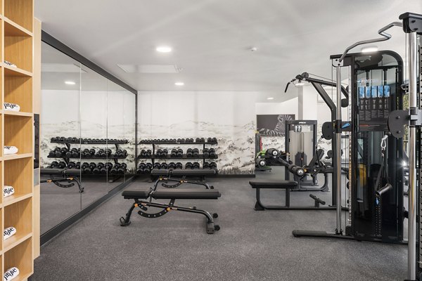 Fitness center with state-of-the-art equipment at Prose Kent Station Apartments, offering luxury amenities for active lifestyles