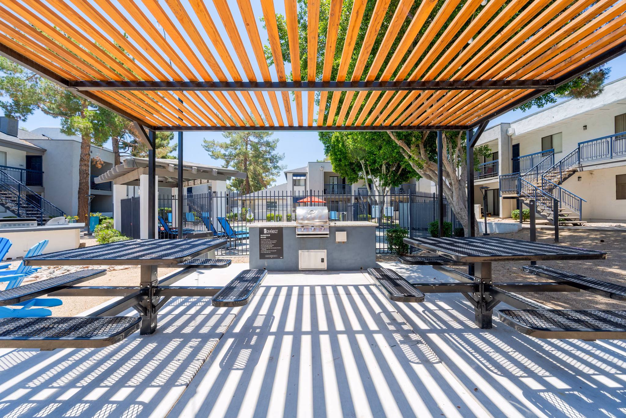 grill area at Connect on Union Apartments