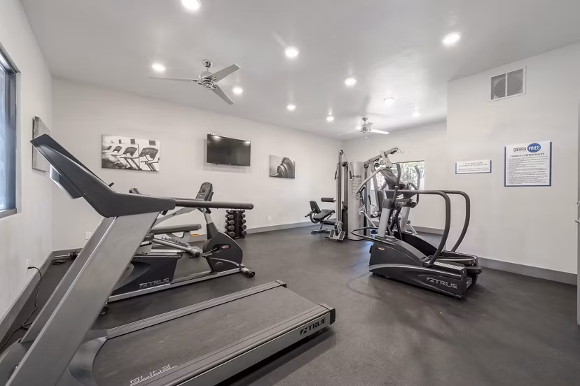 fitness center at Sierra Pines Apartments