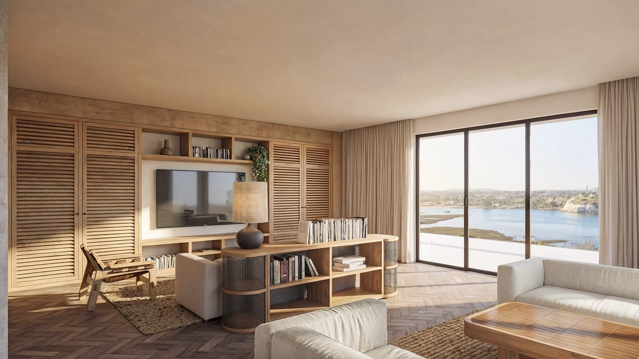Living Room at Park Newport Apartments