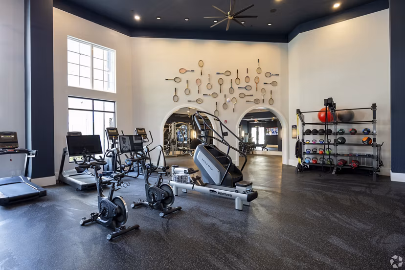 fitness center at The Laurel Apartments