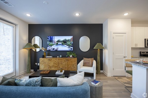 living room at The Laurel Apartments