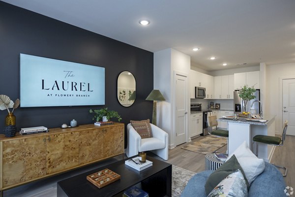 living room at The Laurel Apartments
